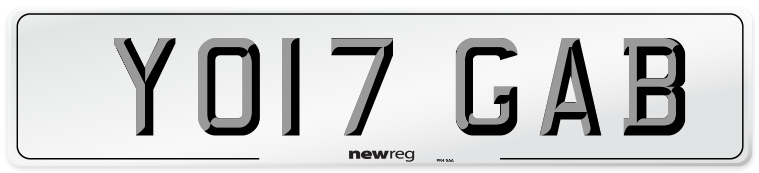 YO17 GAB Number Plate from New Reg